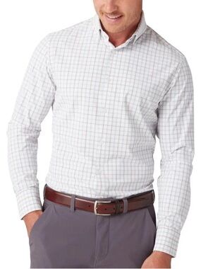Mizzen+Main White Button-Down Plaid Dress Shirt